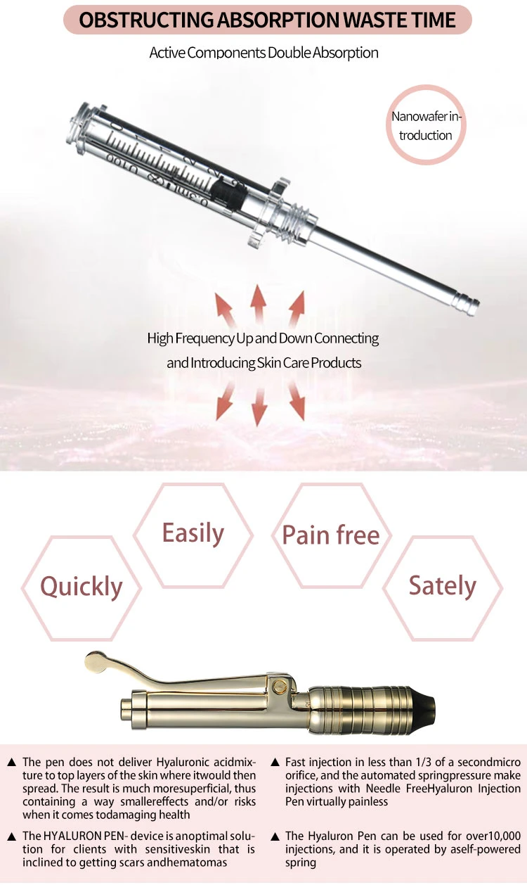 New Product Adjustable Hyaluronic Acid Ha Injector Pen for Lifting Lip